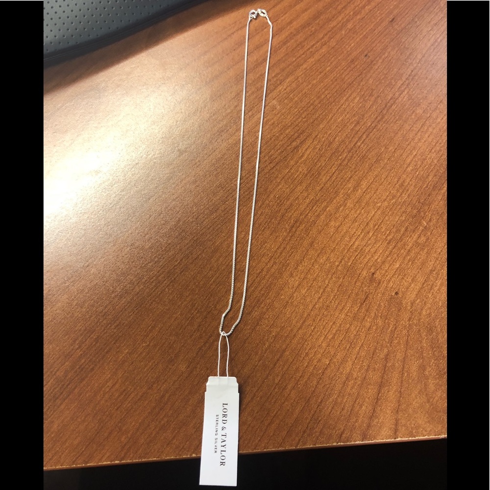 Sterling silver thin box chain - 16” - with tag